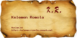 Kelemen Romola névjegykártya